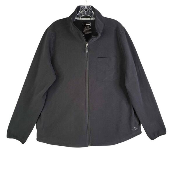 LL Bean Fleece Jacket Women’s Medium M Black Full Zip Long Sleeve Fuzzy Pockets - Picture 2 of 9